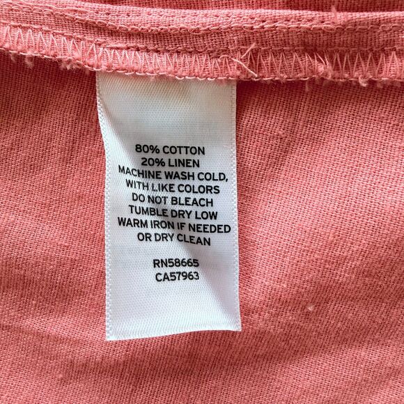 NWT Abound Cotton-Linen Blend Babydoll Camisole in Coral Shell Pink Size M - Picture 6 of 8